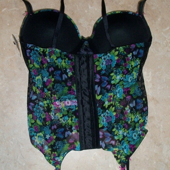 Betsey Johnson Sexy Floral Bustier 34B - Picture 2 of 2